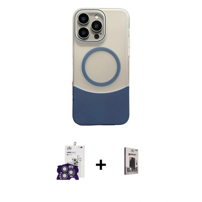 MARSİLYAN™- iPhone 16 Pro Max Kılıf Kozmos Form Özel Seri - Siyah Bilvis Hayalet Cam Ekran Koruyucu + Bilvis Titan Kamera Lens - GS