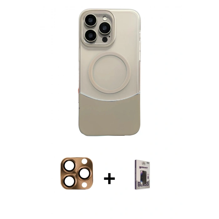 MARSİLYAN™- iPhone 16 Pro Max Kılıf Kozmos Form Özel Seri - Siyah Bilvis Hayalet Cam Ekran Koruyucu + Pers Alüminyum Kamera Lens - CLTM
