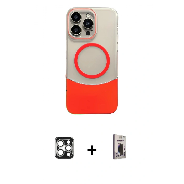 MARSİLYAN™- iPhone 16 Pro Max Kılıf Kozmos Form Özel Seri - Siyah Bilvis Hayalet Cam Ekran Koruyucu + PVD Metal Kamera Lens - GS