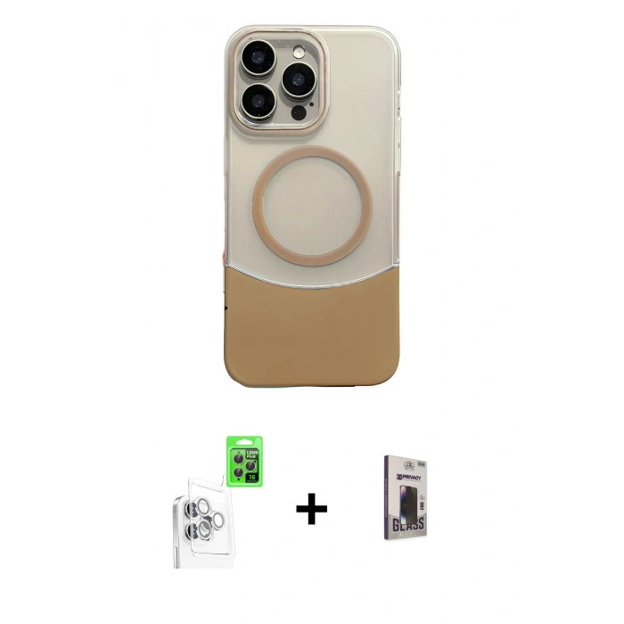 MARSİLYAN™- iPhone 16 Pro Max Kılıf Kozmos Form Özel Seri - Siyah Bilvis Hayalet Cam Ekran Koruyucu + Raze Metal Kamera Lens - BZ