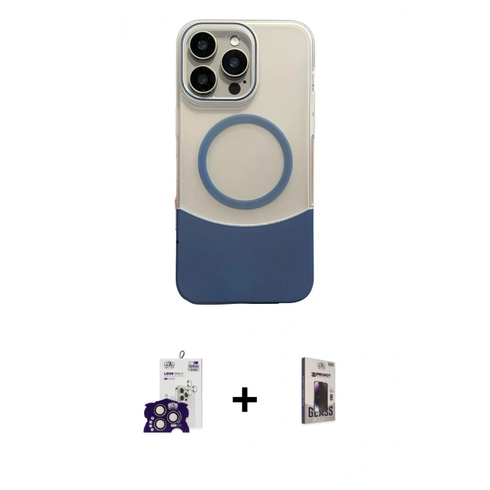 MARSİLYAN™- iPhone 16 Pro Max Kılıf Kozmos Form Özel Seri - Siyah Bilvis Hayalet Cam Ekran Koruyucu + Bilvis Titan Kamera Lens - TMGI
