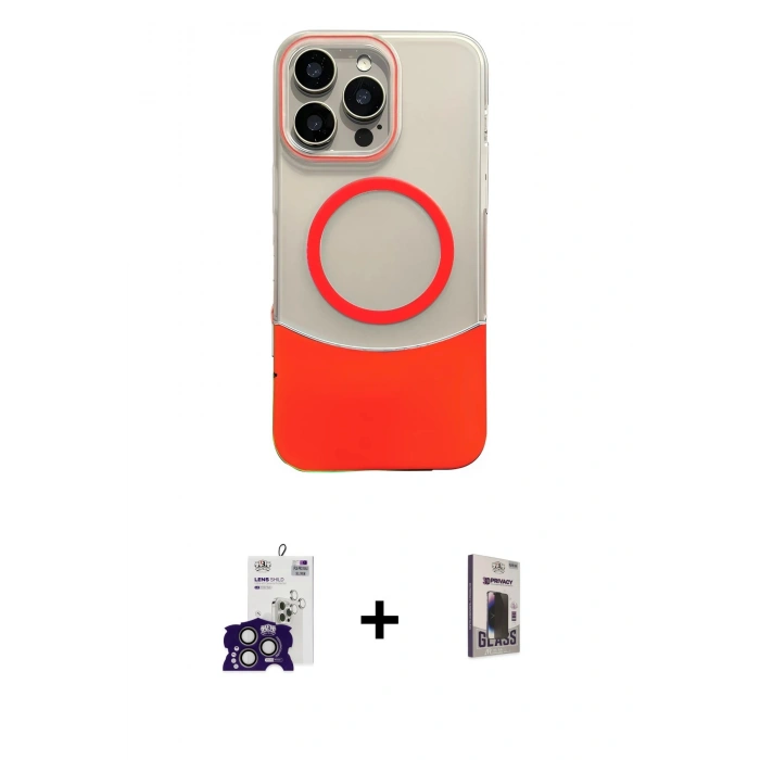 MARSİLYAN™- iPhone 16 Pro Max Kılıf Kozmos Form Özel Seri - Siyah Bilvis Hayalet Cam Ekran Koruyucu + Bilvis Titan Kamera Lens - TMGI