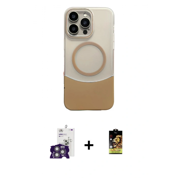 MARSİLYAN™- iPhone 16 Pro Max Kılıf Kozmos Form Özel Seri - Siyah Buffer Cam Ekran Koruyucu + Bilvis Titan Kamera Lens - GS