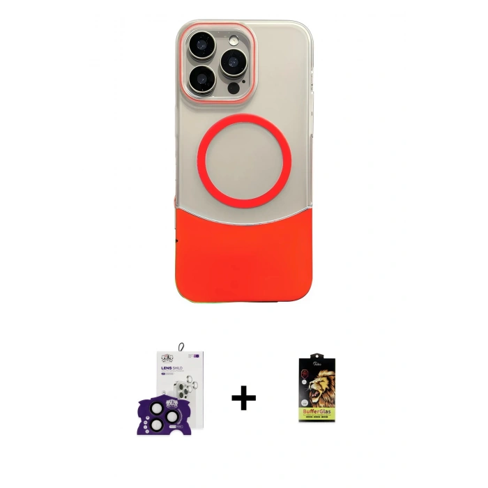 MARSİLYAN™- iPhone 16 Pro Max Kılıf Kozmos Form Özel Seri - Siyah Buffer Cam Ekran Koruyucu + Bilvis Titan Kamera Lens - SH