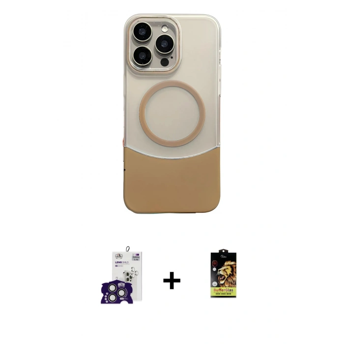 MARSİLYAN™- iPhone 16 Pro Max Kılıf Kozmos Form Özel Seri - Siyah Buffer Cam Ekran Koruyucu + Bilvis Titan Kamera Lens - TMGI