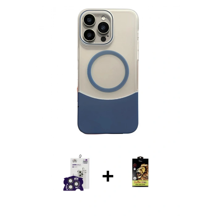 MARSİLYAN™- iPhone 16 Pro Max Kılıf Kozmos Form Özel Seri - Siyah Buffer Cam Ekran Koruyucu + Bilvis Titan Kamera Lens - TMGI