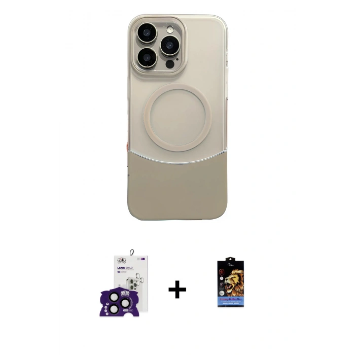 MARSİLYAN™- iPhone 16 Pro Max Kılıf Kozmos Form Özel Seri - Siyah Buffer Hayalet Cam Ekran Koruyucu + Bilvis Titan Kamera Lens - SH