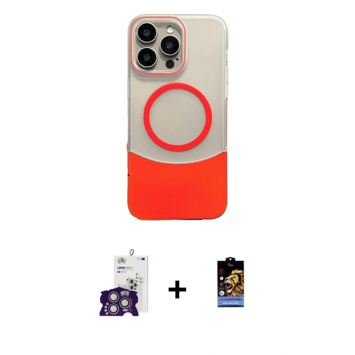 MARSİLYAN™- iPhone 16 Pro Max Kılıf Kozmos Form Özel Seri - Siyah Buffer Hayalet Cam Ekran Koruyucu + Bilvis Titan Kamera Lens - GS