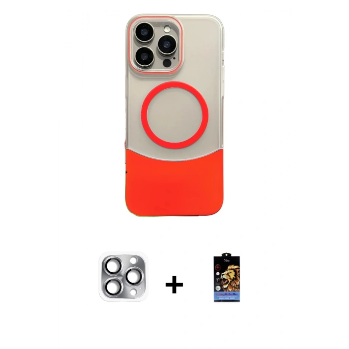 MARSİLYAN™- iPhone 16 Pro Max Kılıf Kozmos Form Özel Seri - Siyah Buffer Hayalet Cam Ekran Koruyucu + Pers Alüminyum Kamera Lens - GI