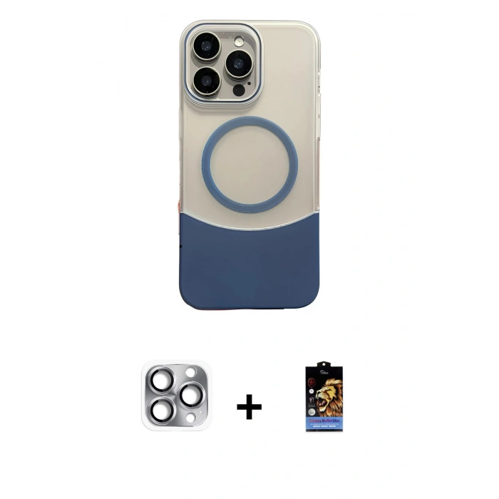 MARSİLYAN™- iPhone 16 Pro Max Kılıf Kozmos Form Özel Seri - Siyah Buffer Hayalet Cam Ekran Koruyucu + Pers Alüminyum Kamera Lens - GI
