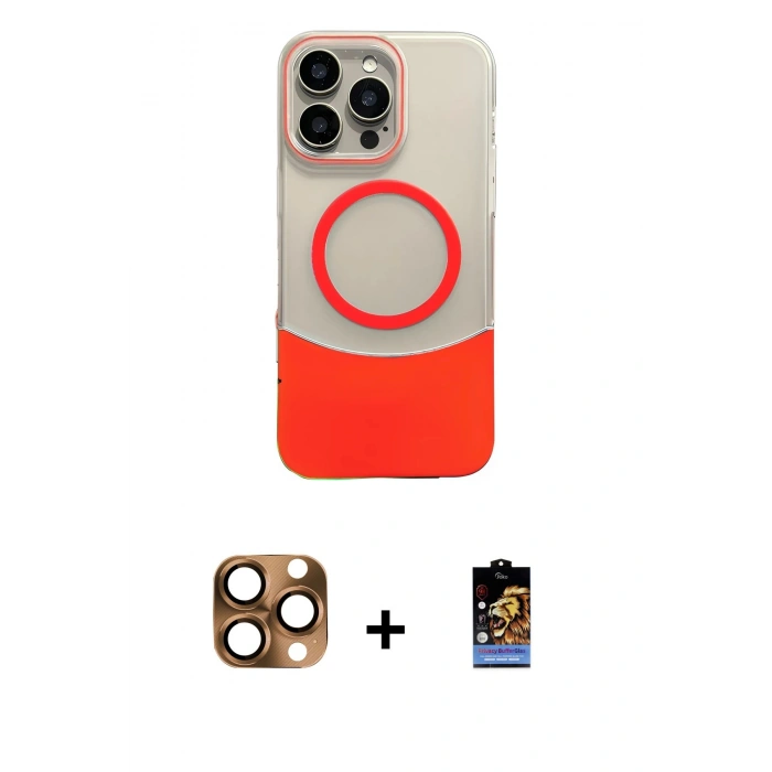 MARSİLYAN™- iPhone 16 Pro Max Kılıf Kozmos Form Özel Seri - Siyah Buffer Hayalet Cam Ekran Koruyucu + Pers Alüminyum Kamera Lens - CLTM