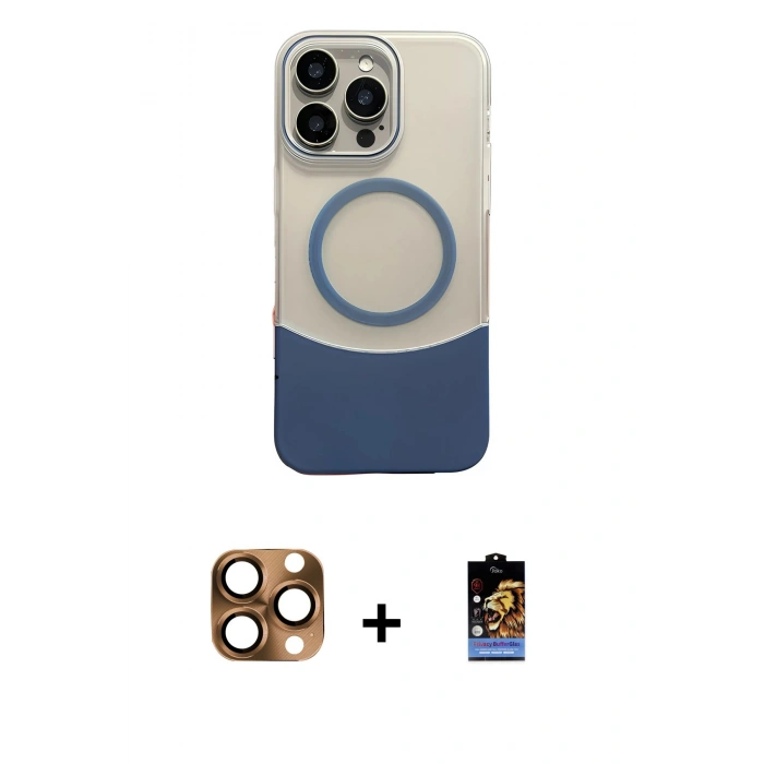 MARSİLYAN™- iPhone 16 Pro Max Kılıf Kozmos Form Özel Seri - Siyah Buffer Hayalet Cam Ekran Koruyucu + Pers Alüminyum Kamera Lens - CLTM