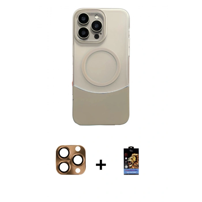 MARSİLYAN™- iPhone 16 Pro Max Kılıf Kozmos Form Özel Seri - Siyah Buffer Hayalet Cam Ekran Koruyucu + Pers Alüminyum Kamera Lens - CLTM
