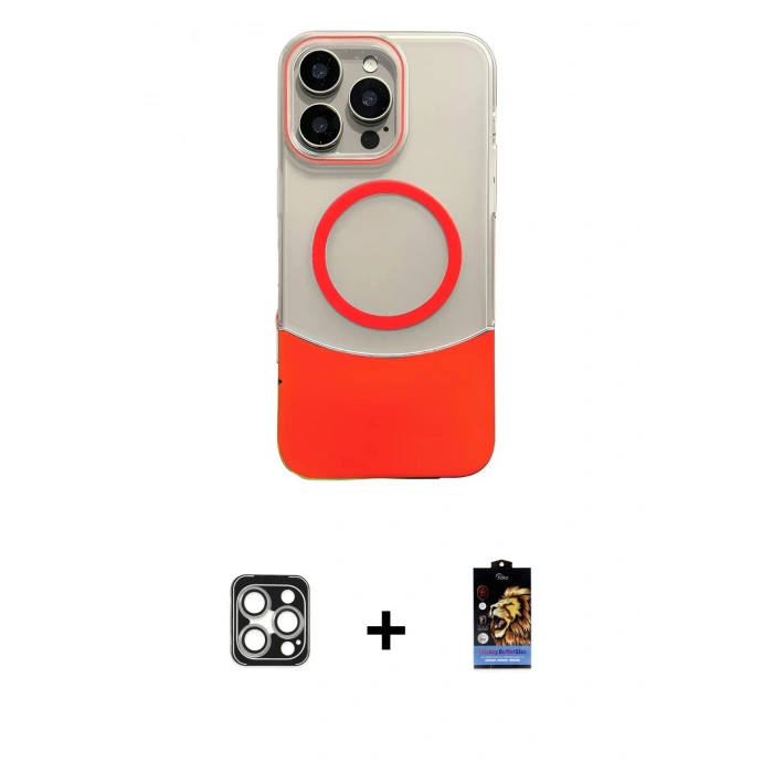 MARSİLYAN™- iPhone 16 Pro Max Kılıf Kozmos Form Özel Seri - Siyah Buffer Hayalet Cam Ekran Koruyucu + PVD Metal Kamera Lens - GS