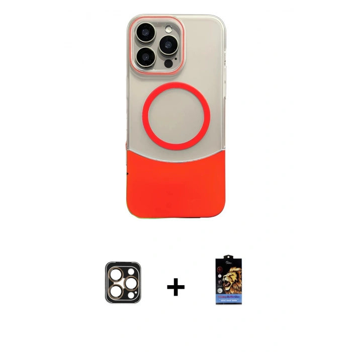 MARSİLYAN™- iPhone 16 Pro Max Kılıf Kozmos Form Özel Seri - Siyah Buffer Hayalet Cam Ekran Koruyucu + PVD Metal Kamera Lens - GD