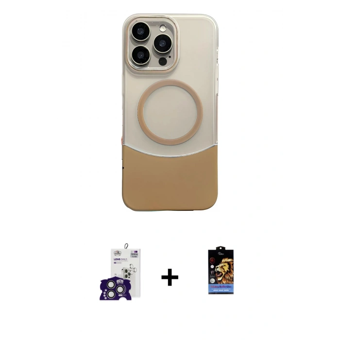 MARSİLYAN™- iPhone 16 Pro Max Kılıf Kozmos Form Özel Seri - Siyah Buffer Hayalet Cam Ekran Koruyucu + Bilvis Titan Kamera Lens - TMGI