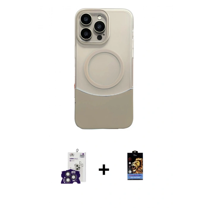 MARSİLYAN™- iPhone 16 Pro Max Kılıf Kozmos Form Özel Seri - Siyah Buffer Hayalet Cam Ekran Koruyucu + Bilvis Titan Kamera Lens - TMGI