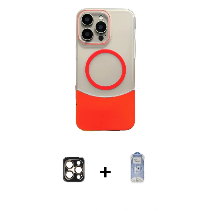 MARSİLYAN™- iPhone 16 Pro Max Kılıf Kozmos Form Özel Seri - Siyah Joko Magic 5D Cam + PVD Metal Kamera Lens - GD