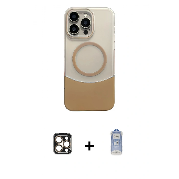 MARSİLYAN™- iPhone 16 Pro Max Kılıf Kozmos Form Özel Seri - Siyah Joko Magic 5D Cam + PVD Metal Kamera Lens - GD