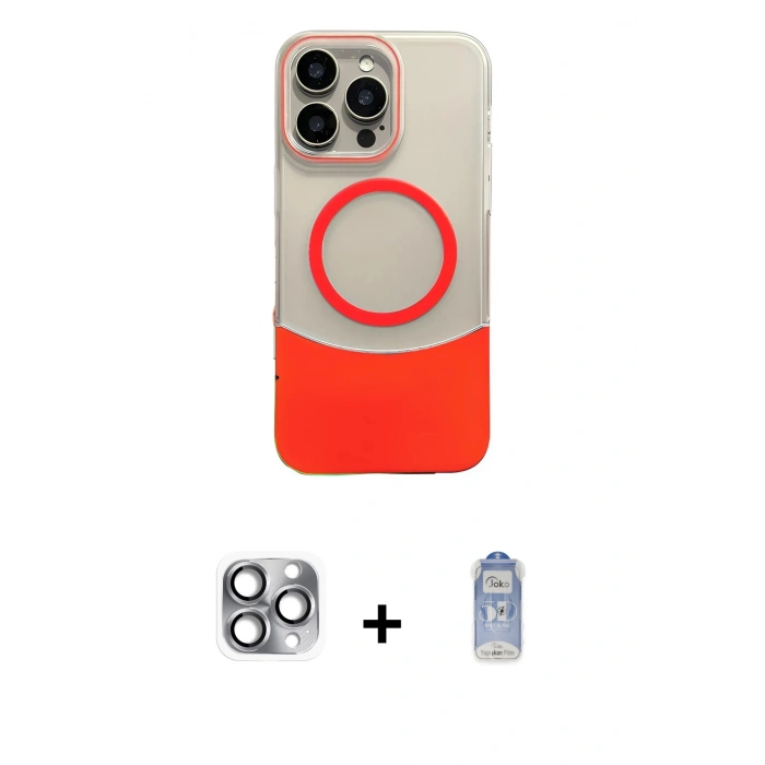 MARSİLYAN™- iPhone 16 Pro Max Kılıf Kozmos Form Özel Seri - Siyah Joko Magic 5D Cam + Pers Alüminyum Kamera Lens - GI