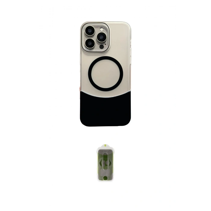 MARSİLYAN™- iPhone 16 Pro Max Kılıf Kozmos Form Özel Seri - Siyah Joko Magic 5D Hayalet Cam