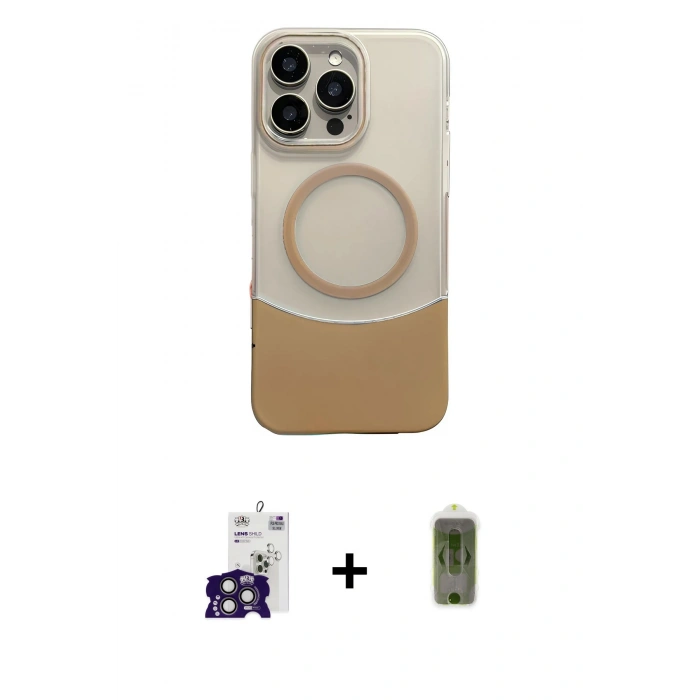 MARSİLYAN™- iPhone 16 Pro Max Kılıf Kozmos Form Özel Seri - Siyah Joko Magic 5D Hayalet Cam + Bilvis Titan Kamera Lens - TMGI