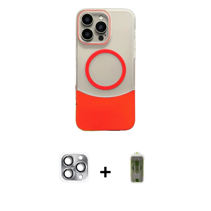 MARSİLYAN™- iPhone 16 Pro Max Kılıf Kozmos Form Özel Seri - Siyah Joko Magic 5D Hayalet Cam + Gri Pers Alüminyum Kamera Lens