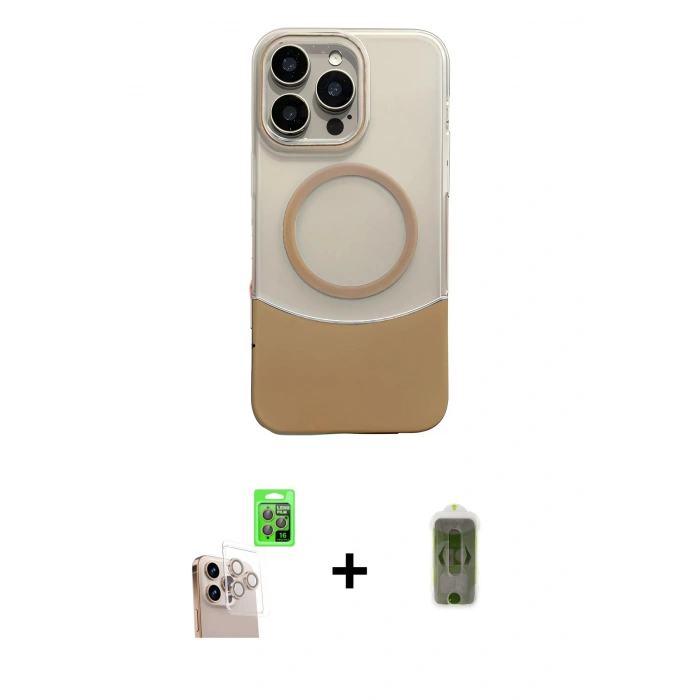 MARSİLYAN™- iPhone 16 Pro Max Kılıf Kozmos Form Özel Seri - Siyah Joko Magic 5D Hayalet Cam + Raze Metal Kamera Lens - NLGY