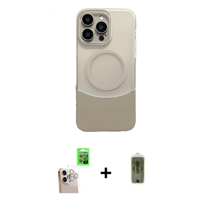 MARSİLYAN™- iPhone 16 Pro Max Kılıf Kozmos Form Özel Seri - Siyah Joko Magic 5D Hayalet Cam + Raze Metal Kamera Lens - NLGY