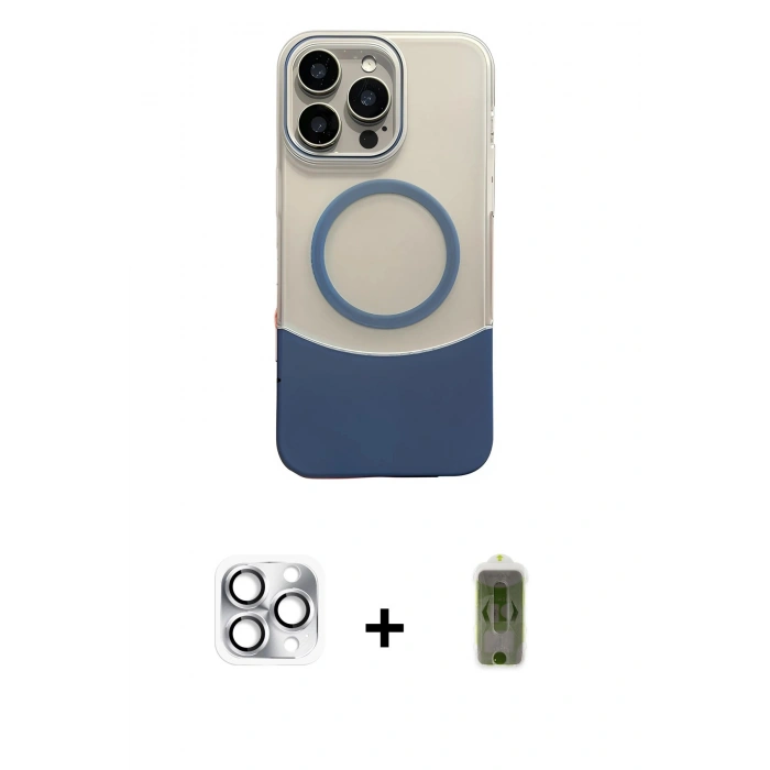 MARSİLYAN™- iPhone 16 Pro Max Kılıf Kozmos Form Özel Seri - Siyah Joko Magic 5D Hayalet Cam + Pers Alüminyum Kamera Lens - GS