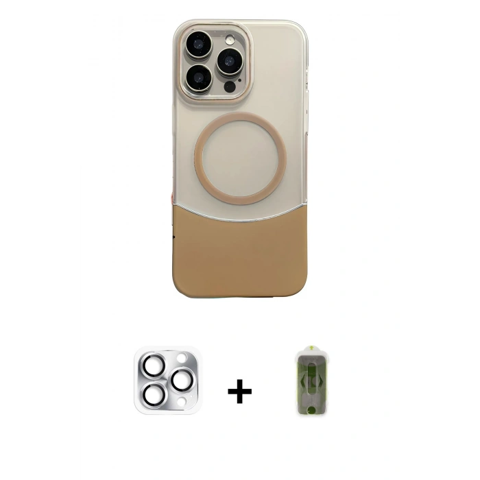MARSİLYAN™- iPhone 16 Pro Max Kılıf Kozmos Form Özel Seri - Siyah Joko Magic 5D Hayalet Cam + Pers Alüminyum Kamera Lens - GS