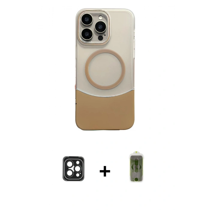 MARSİLYAN™- iPhone 16 Pro Max Kılıf Kozmos Form Özel Seri - Siyah Joko Magic 5D Hayalet Cam + PVD Metal Kamera Lens - SH