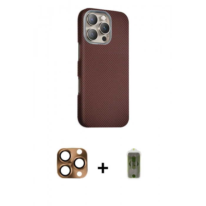 MARSİLYAN™- iPhone 16 Pro Max Kılıf Kozmos Klasik Prime - Siyah Joko Magic 5D Hayalet Cam + Pers Alüminyum Kamera Lens - CLTM