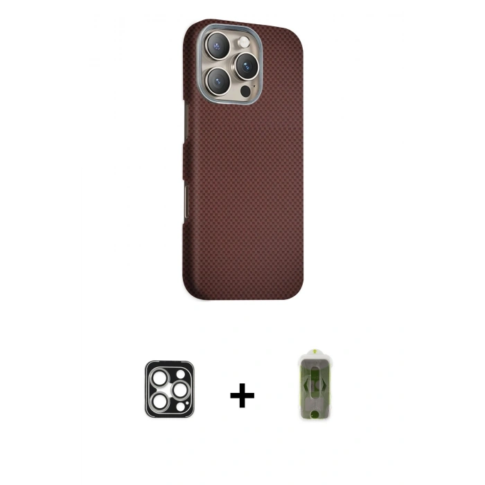 MARSİLYAN™- iPhone 16 Pro Max Kılıf Kozmos Klasik Prime - Siyah Joko Magic 5D Hayalet Cam + Gümüş PVD Metal Kamera Lens