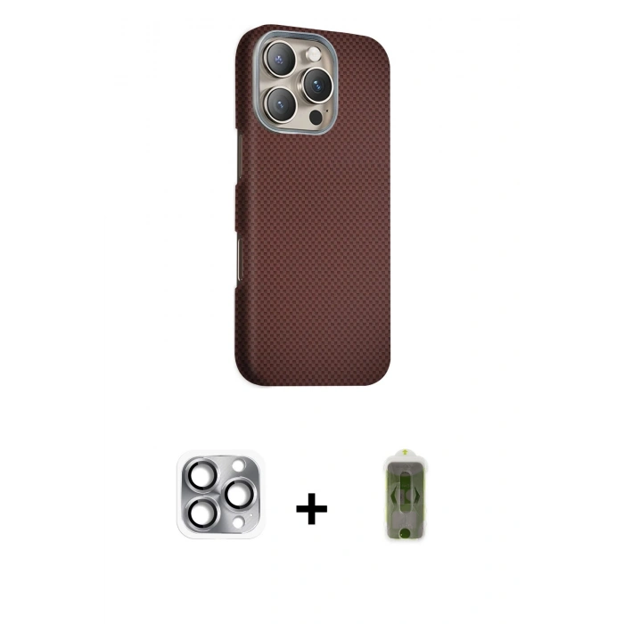 MARSİLYAN™- iPhone 16 Pro Max Kılıf Kozmos Klasik Prime - Siyah Joko Magic 5D Hayalet Cam + Pers Alüminyum Kamera Lens - GI