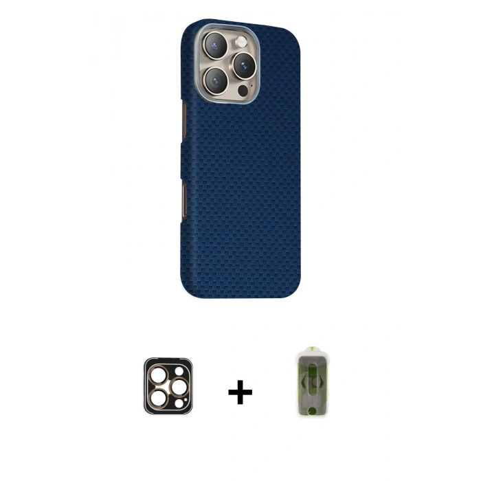 MARSİLYAN™- iPhone 16 Pro Max Kılıf Kozmos Klasik Prime - Siyah Joko Magic 5D Hayalet Cam + PVD Metal Kamera Lens - GD
