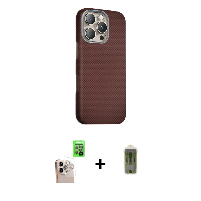 MARSİLYAN™- iPhone 16 Pro Max Kılıf Kozmos Klasik Prime - Siyah Joko Magic 5D Hayalet Cam + Raze Metal Kamera Lens - NLGY