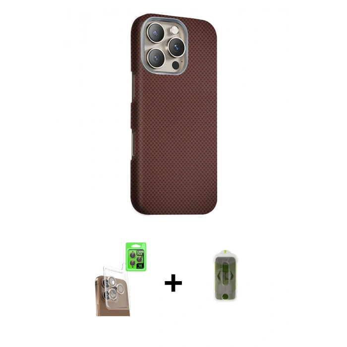 MARSİLYAN™- iPhone 16 Pro Max Kılıf Kozmos Klasik Prime - Siyah Joko Magic 5D Hayalet Cam + Raze Metal Kamera Lens - CLTM