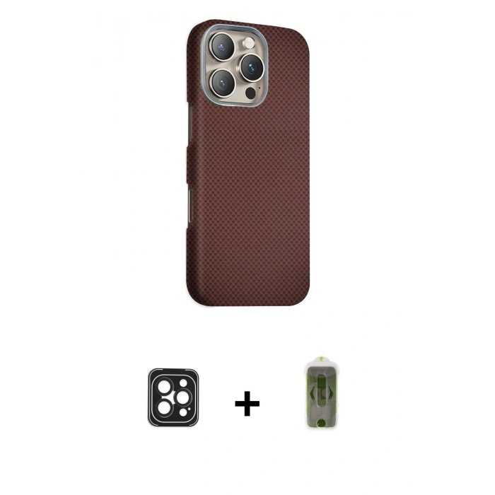 MARSİLYAN™- iPhone 16 Pro Max Kılıf Kozmos Klasik Prime - Siyah Joko Magic 5D Hayalet Cam + PVD Metal Kamera Lens - SH