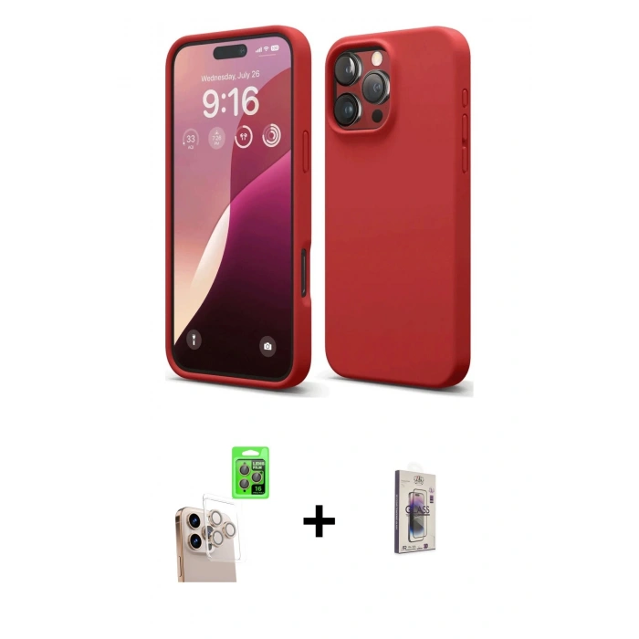 MARSİLYAN™- iPhone 16 Pro Max Kılıf Kozmos Yansıma Özel Seri - Siyah Bilvis 3D Cam Ekran Koruyucu + Raze Metal Kamera Lens - NLGY