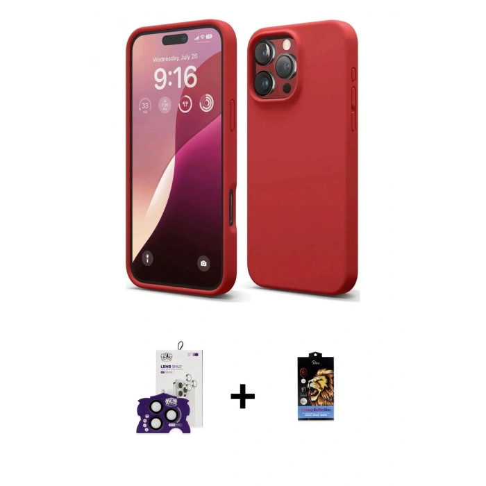 MARSİLYAN™- iPhone 16 Pro Max Kılıf Kozmos Yansıma Özel Seri - Siyah Buffer Hayalet Cam Ekran Koruyucu + Bilvis Titan Kamera Lens - SH