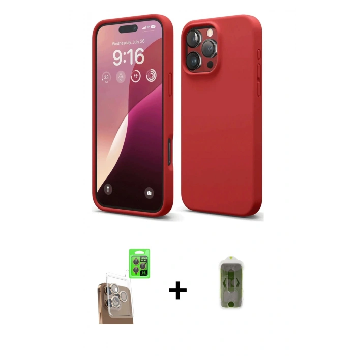 MARSİLYAN™- iPhone 16 Pro Max Kılıf Kozmos Yansıma Özel Seri - Siyah Joko Magic 5D Hayalet Cam + Çöl Titanyum Raze Metal Kamera Lens