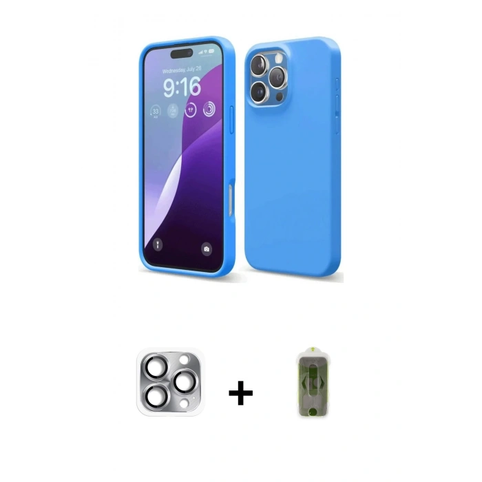 MARSİLYAN™- iPhone 16 Pro Max Kılıf Kozmos Yansıma Özel Seri - Siyah Joko Magic 5D Hayalet Cam + Pers Alüminyum Kamera Lens - GI