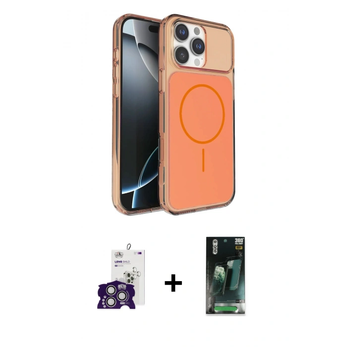 MARSİLYAN™- iPhone 16 Pro Max Kılıf Kutup Doku Serisi - Siyah 360 Mat Full Body Arka Koruyucu + Bilvis Titan Kamera Lens - GS