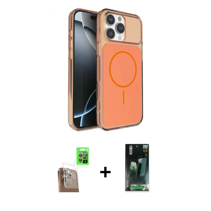 MARSİLYAN™- iPhone 16 Pro Max Kılıf Kutup Doku Serisi - Siyah 360 Mat Full Body Arka Koruyucu + Raze Metal Kamera Lens - CLTM