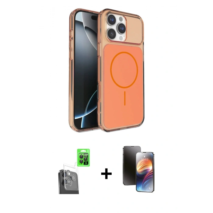 MARSİLYAN™- iPhone 16 Pro Max Kılıf Kutup Doku Serisi - Siyah 3D Antistatik Mat Seramik Nano Ekran Koruyucu + Raze Metal Kamera Lens - SH