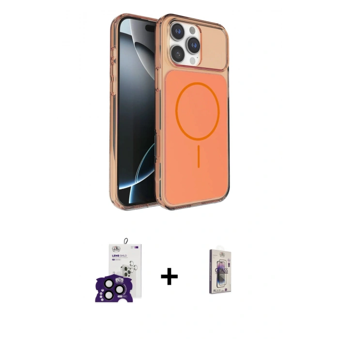 MARSİLYAN™- iPhone 16 Pro Max Kılıf Kutup Doku Serisi - Siyah Bilvis 3D Cam Ekran Koruyucu + Bilvis Titan Kamera Lens - SH