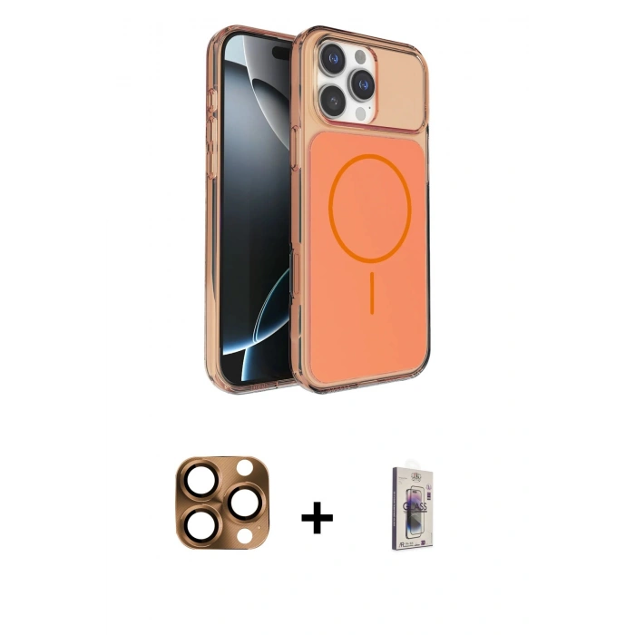 MARSİLYAN™- iPhone 16 Pro Max Kılıf Kutup Doku Serisi - Siyah Bilvis 3D Cam Ekran Koruyucu + Pers Alüminyum Kamera Lens - CLTM