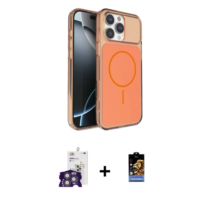 MARSİLYAN™- iPhone 16 Pro Max Kılıf Kutup Doku Serisi - Siyah Buffer Hayalet Cam Ekran Koruyucu + Bilvis Titan Kamera Lens - GS