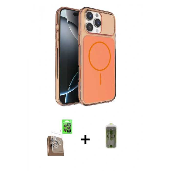 MARSİLYAN™- iPhone 16 Pro Max Kılıf Kutup Doku Serisi - Siyah Joko Magic 5D Hayalet Cam + Raze Metal Kamera Lens - CLTM